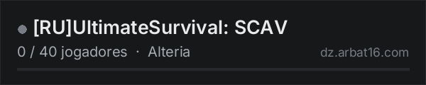 RUUltimateSurvival: SCAV na lista de servidores de DayZ da AR16