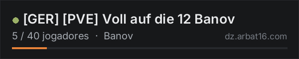 GER PVE Voll auf die 12 Banov na lista de servidores de DayZ da AR16