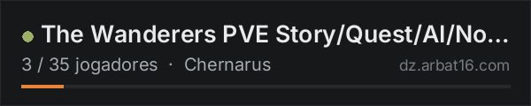 The Wanderers PVE Story/Quest/AI/Normal na lista de servidores de DayZ da AR16