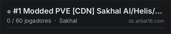#1 Modded PVE [CDN] Sakhal AI/Helis/DNA/Traders na lista de servidores de DayZ da AR16