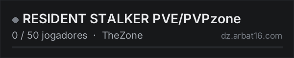 RESIDENT STALKER PVE/PVPzone na lista de servidores de DayZ da AR16