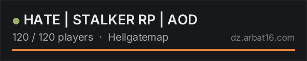 HATE | STALKER RP | AOD on the AR16 DayZ server list
