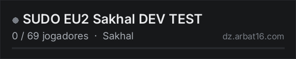 SUDO EU2 Sakhal  DEV TEST na lista de servidores de DayZ da AR16