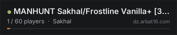 MANHUNT Sakhal/Frostline Vanilla+ [3PP] on the AR16 DayZ server list