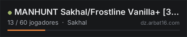 MANHUNT Sakhal/Frostline Vanilla+ [3PP] na lista de servidores de DayZ da AR16