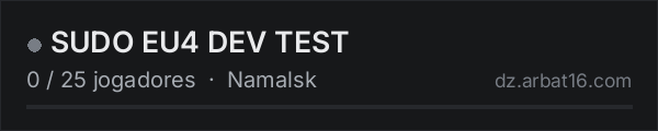 SUDO EU4 DEV TEST na lista de servidores de DayZ da AR16