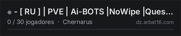 - [ RU ] | PVE | Ai-BOTS |NoWipe |Quest |Helicopters |Bitcoin na lista de servidores de DayZ da AR16