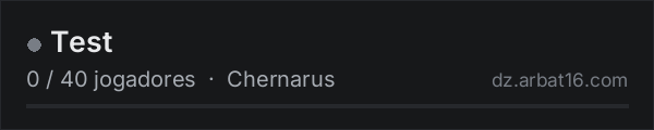 Test na lista de servidores de DayZ da AR16