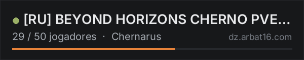[RU] BEYOND HORIZONS CHERNO PVE | EXPANSION | SEASON 3 na lista de servidores de DayZ da AR16