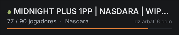 MIDNIGHT PLUS 1PP | NASDARA | WIPE 15.10 na lista de servidores de DayZ da AR16