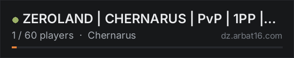 ZEROLAND | CHERNARUS | PvP | 1PP | HARDCORE on the AR16 DayZ server list