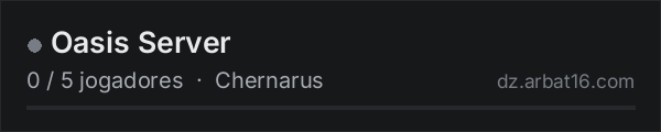 Oasis Server na lista de servidores de DayZ da AR16