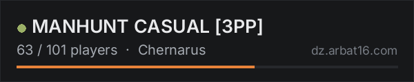 MANHUNT CASUAL [3PP] on the AR16 DayZ server list