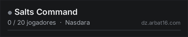 Salts Command na lista de servidores de DayZ da AR16
