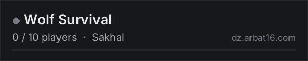 Wolf Survival on the AR16 DayZ server list