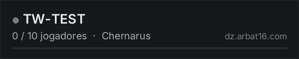 TW-TEST na lista de servidores de DayZ da AR16