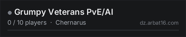 Grumpy Veterans PvE/AI on the AR16 DayZ server list