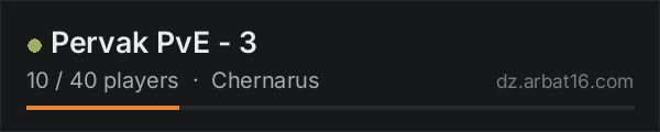 Pervak PvE - 3 on the AR16 DayZ server list