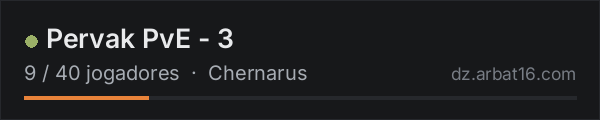 Pervak PvE - 3 na lista de servidores de DayZ da AR16