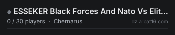ESSEKER Black Forces And Nato Vs Elite Forces on the AR16 DayZ server list