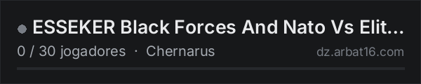 ESSEKER Black Forces And Nato Vs Elite Forces na lista de servidores de DayZ da AR16