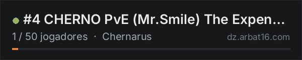 #4 CHERNO PvE (Mr.Smile) The Expendables DayZ by Dr.Day na lista de servidores de DayZ da AR16