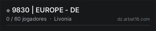 9830 | EUROPE - DE na lista de servidores de DayZ da AR16