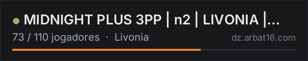 MIDNIGHT PLUS 3PP | n2 | LIVONIA | WIPE 17.10 na lista de servidores de DayZ da AR16