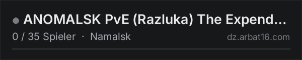 ANOMALSK PvE (Razluka) The Expendables DayZ by Dr.Day in der DayZ-Serverliste von AR16