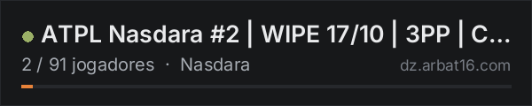ATPL Nasdara  #2  | WIPE 17/10 | 3PP | CARS+ | X3 LOOT | PVP na lista de servidores de DayZ da AR16
