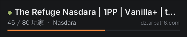 AR16 DayZ 服务器列表中的 The Refuge Nasdara | 1PP | Vanilla+ | therefuge.gg
