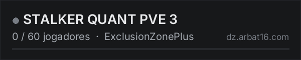 STALKER QUANT PVE 3 na lista de servidores de DayZ da AR16