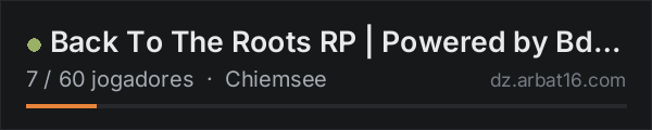 Back To The Roots RP | Powered by Bdynamics na lista de servidores de DayZ da AR16