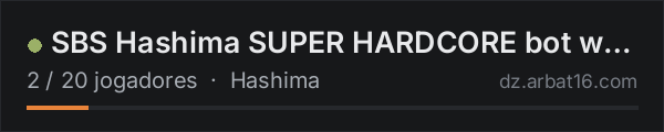 SBS Hashima SUPER HARDCORE bot war! Progressive PVE. na lista de servidores de DayZ da AR16