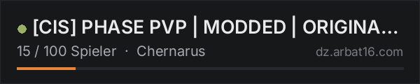 [CIS] PHASE PVP | MODDED | ORIGINAL SERV in der DayZ-Serverliste von AR16