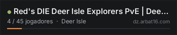 Red's DIE Deer Isle Explorers PvE | Deer Isle 6.1 | WIPED 21/10 na lista de servidores de DayZ da AR16