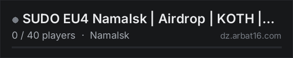 SUDO EU4 Namalsk | Airdrop | KOTH | CONVOY | AI | SNAFU | FOG | on the AR16 DayZ server list