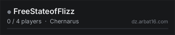 FreeStateofFlizz on the AR16 DayZ server list