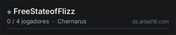 FreeStateofFlizz na lista de servidores de DayZ da AR16