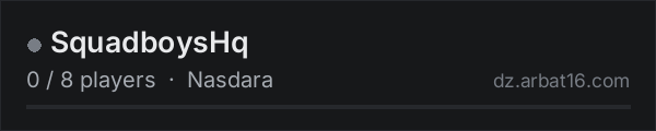SquadboysHq on the AR16 DayZ server list