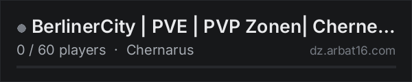 BerlinerCity | PVE | PVP Zonen| Chernerus+ | on the AR16 DayZ server list