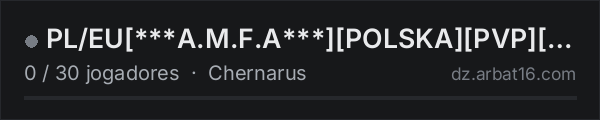 PL/EU[***A.M.F.A***][POLSKA][PVP][ Weapons++][ Loot++] na lista de servidores de DayZ da AR16