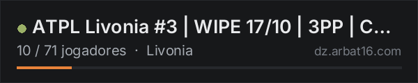 ATPL Livonia  #3  | WIPE 17/10 | 3PP | CARS+ | X3 LOOT | PVP na lista de servidores de DayZ da AR16