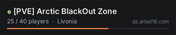 PVE Arctic BlackOut Zone on the AR16 DayZ server list