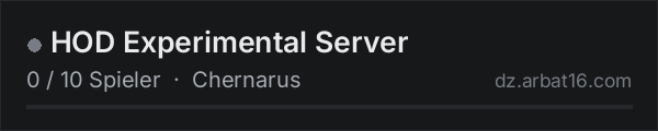 HOD Experimental Server in der DayZ-Serverliste von AR16