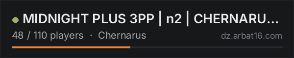 MIDNIGHT PLUS 3PP | n2 | CHERNARUS | WIPE 17.10 on the AR16 DayZ server list