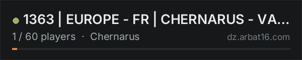 1363 | EUROPE - FR | CHERNARUS - VANILLA on the AR16 DayZ server list