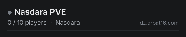 Nasdara PVE on the AR16 DayZ server list