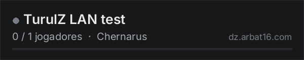 TurulZ LAN test na lista de servidores de DayZ da AR16