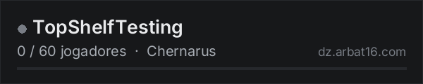 TopShelfTesting na lista de servidores de DayZ da AR16